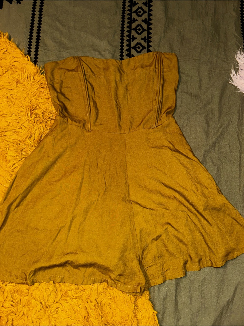 Strapless Mustard Yellow Romper